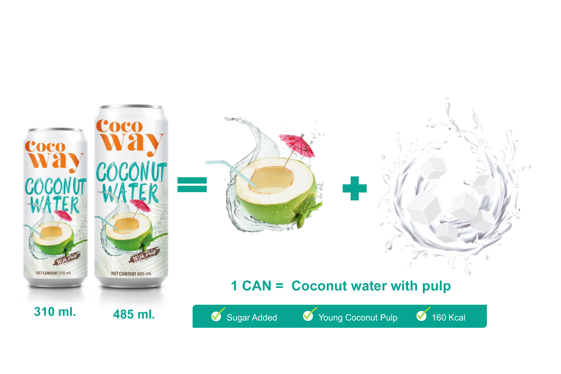 Cocoway Coconut water with pulp and Cocoway Roasted Coconut water with pulp